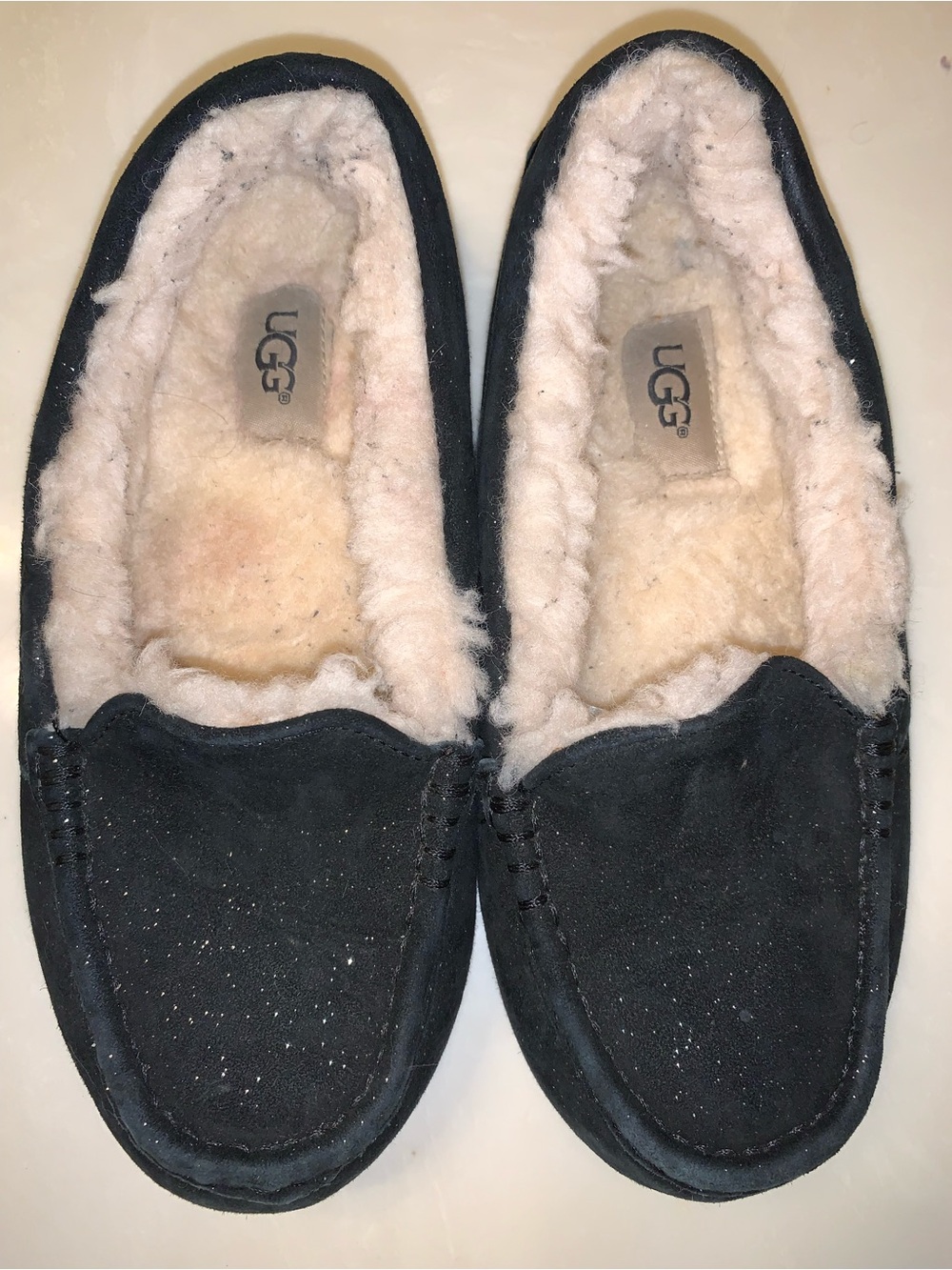 🖤UGG Ansley Milky Way Black sparkly Sheepskin Slippers
